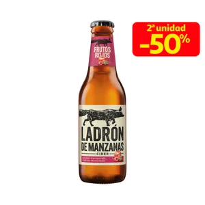 LADRÓN DE MANZANAS Cider de manzana con frutos rojos botella 25 cl.