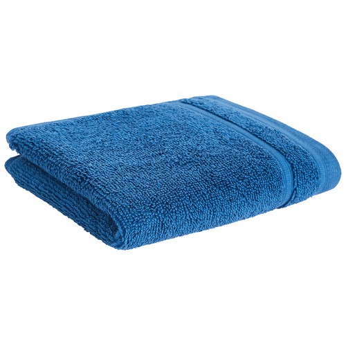 Toalla de tocador 100% algodón color azul oscuro, densidad de 500g/m², ACTUEL.