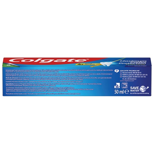 COLGATE Maximum protection Pasta de dientes con flúor, calcio, sabor tradicional 50 ml.