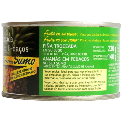 DEL MONTE Piña troceada en su zumo DEL MONTE 227 gr, - Alcampo ¡Haz tu ...
