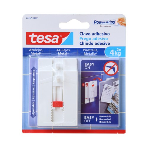 Clavo adhesivo ajustable para azulejos, TESA.