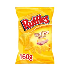 Imagen de RUFFLES Patatas fritas onduladas con sabor a jamón York y queso RUFFLES York