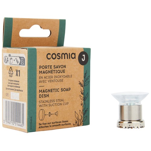 COSMIA Jabonera de acero inoxidable con ventosa COSMIA.