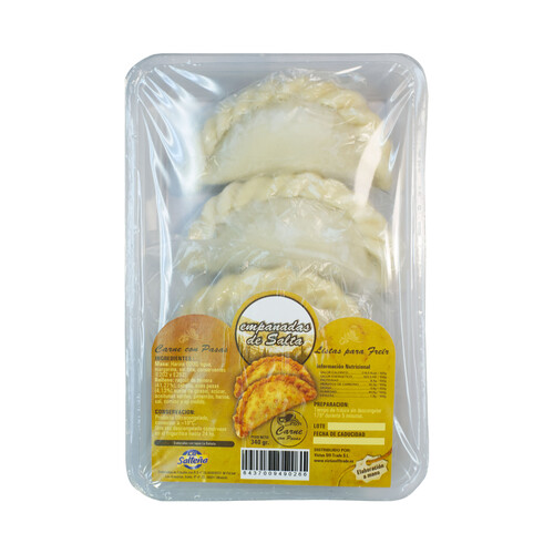 Empanadas de Salta, elaboradas a mano, ultracongeladas y rellenas de carne con pasas LA SALTEÑA 340 g.