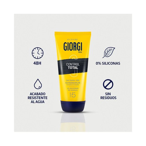 GIORGI Control total Gel fijador de cabello (fijación 5) hasta 48 horas 240 ml.
