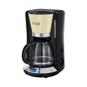 Cafetera de goteo RUSSELL HOBBS Colours Plus+ Classic Cream 24033-56, capacidad 1,25l, programable, pantalla LCD, mantiene caliente.