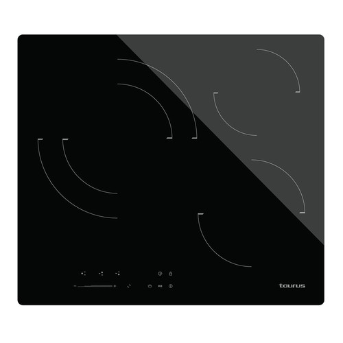 Vitrocerámica radiante TAURUS V6031S, 3 zonas de cocción, zona grande 28cm, potencia: 7200W, control táctil,A: 59cm.