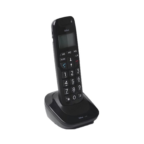 Teléfono inalámbrico QILIVE Q.4436 negro, identificador de llamadas, manos libres, agenda para 20 contactos, autonomía 10h.