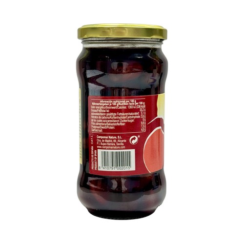 CAMPOMAR NATURE Aceituna negra de Aragón ecológica, sabor natural bote 200 g.