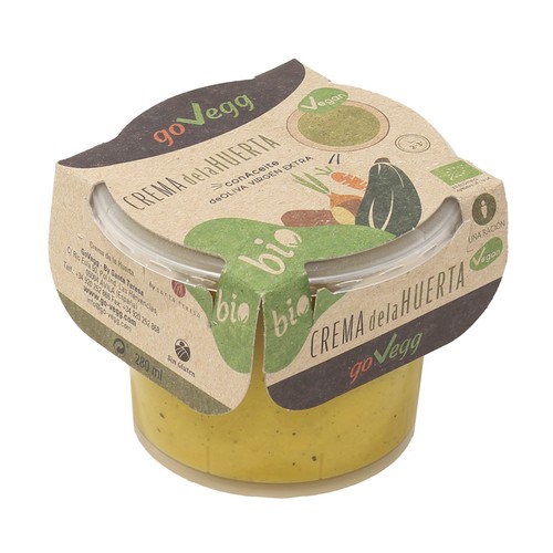 GO-VEGG Crema de la huerta ecológica, elaborada con aceite de oliva virgen extra GO-VEGG 280 ml