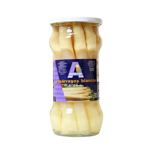 ALMACIGO Espárragos blancos 9/12 piezas frasco de 325 g.