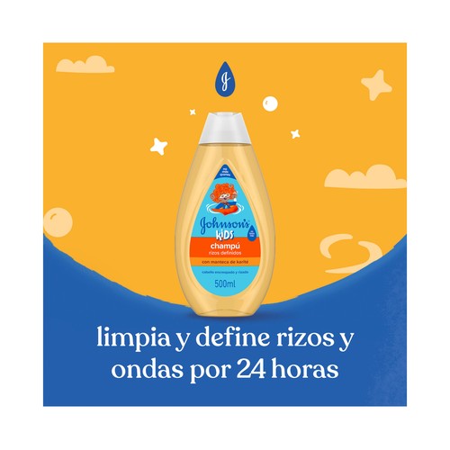 JOHNSON'S Kids Champú infantil para cabellos encrespados y con rizos 500 ml.