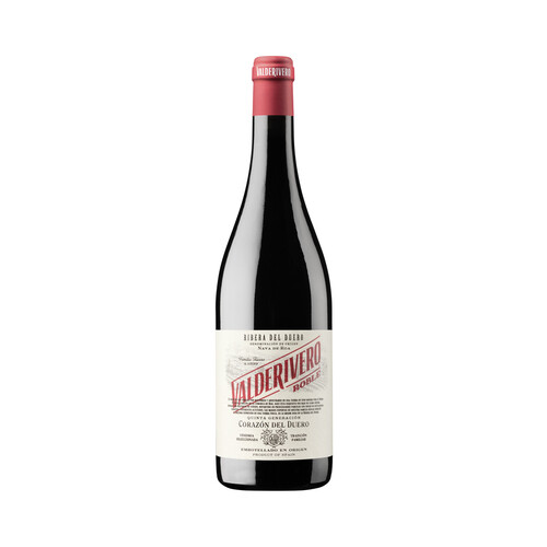 Vino tinto roble con denominación deo rigen Ribera del Duero VALDERIVERO botella de 75 cl.