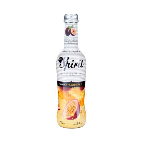 MG SPIRIT Vodka blanco con un toque de fruta de la pasión botella 27.5 cl.