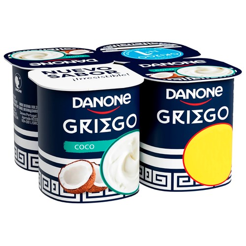 DANONE Yogur griego de coco 4 x 110 g.