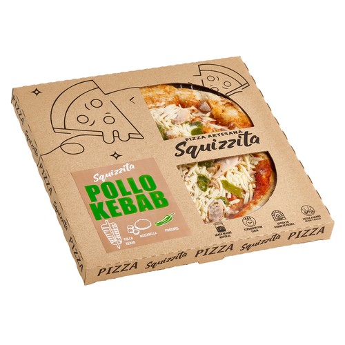 UNUSUAL FOODS Pizza artesana de pollo kebab mozzarella y pimiento 420 g.