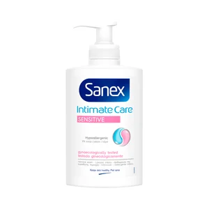 SANEX Intima care sensitive Jabón líquido hipoalergénico para la higiene íntima 250 ml.