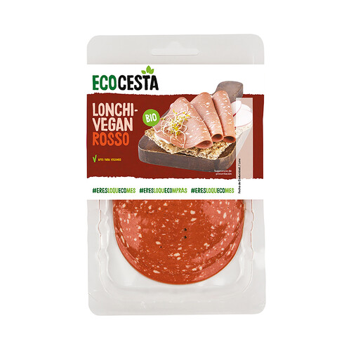 ECOCESTA Lonchas veganas ecológicas con  sabor a salami 100 g.