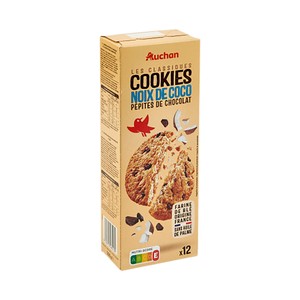 Imagen de PRODUCTO ALCAMPO Les classiques Galletas cookies de coco, con pepitas de chocolate 200 g.