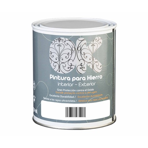 Pintura para hierro, interior exterior, negro, OK, 750ml.
