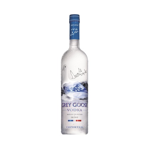 GREY GOOSE Vodka blanco premium elaborado en Francia botella de 1 l.