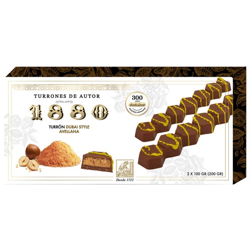 1880 Turrón de avellana Dubai Style 200 g.