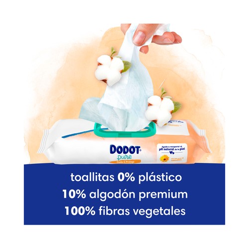 DODOT Pure cuida & protege Toallitas húmedas para bebé con caléndula 3 x 44 uds.