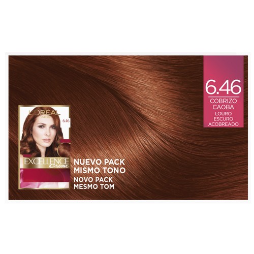 L´ORÉAL PARIS Excellence creme Tinte de pelo permanente tono 6.46 Cobrizo caoba.