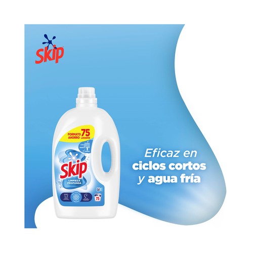 SKIP Active clean  Detergente líquido para una limpieza profunda 75 ds.