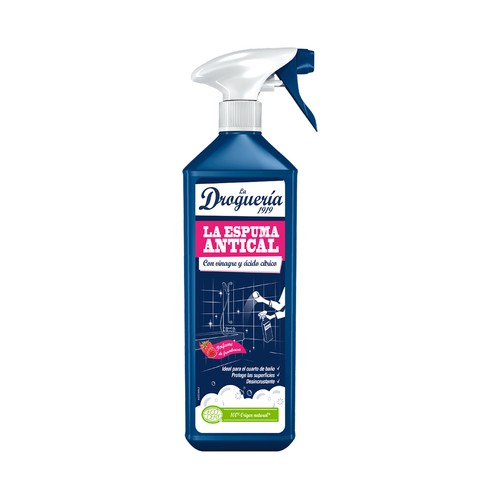 LA DROGUERIA 1919 Limpiador con espuma antical con vinagre y ácido cítico, olor frambuesa 750 ml.