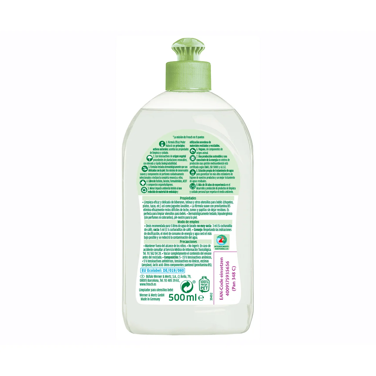 FROSCH Limpiador especial biberones y tetinas FROSCH BABY 500 ml.