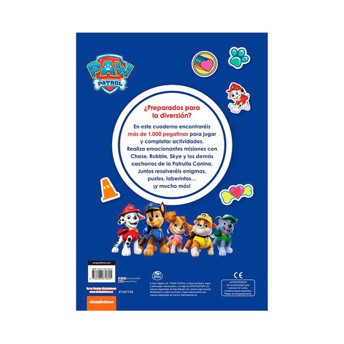 Patrulla canina. Actividades - Super pegatinas. Nickelodeon. BEASCOA