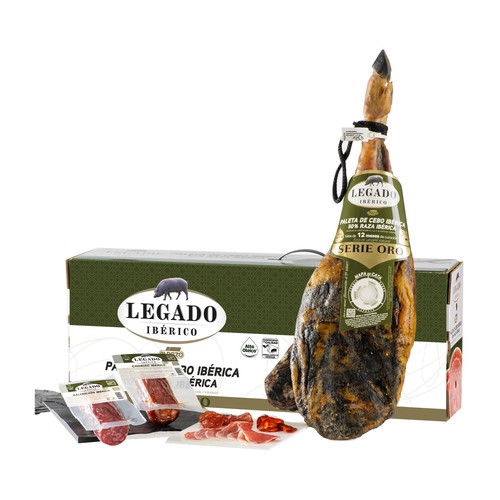 LEGADO IBÉRICO de El Pozo Lote de paleta de cebo ibérica (50% raza ibérica) + salchichón y chorizo ibéricos.