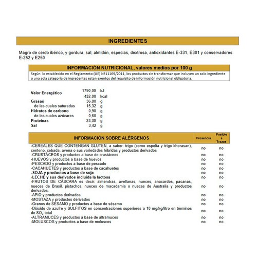 FINCA JARALLANA Salchichón iberico 3x70 g. 