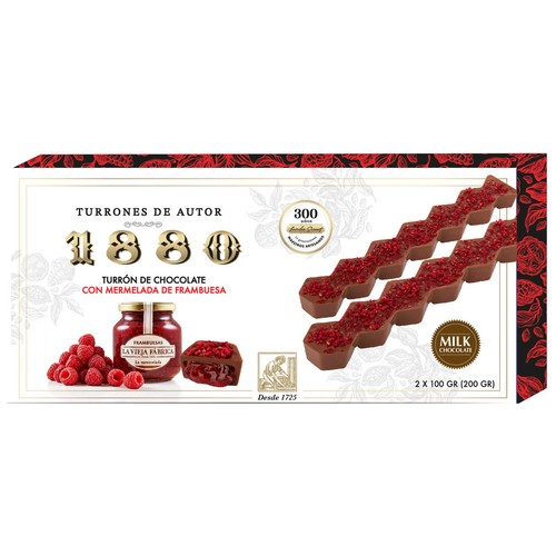 1880 Turrón de mermelada de frambuesa de La Vieja Fábrica 200 g.