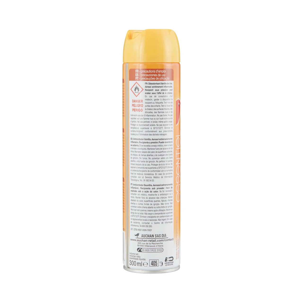 PRODUCTO ALCAMPO Ambientador en spray con aroma a vainilla 300 ml.