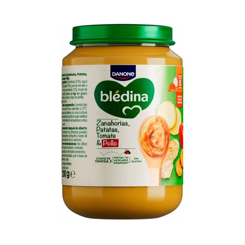 BLÉDINA de Danone Tarrito de zanahorias, patatas, tomate y pollo, a partir de 8 meses 200 g