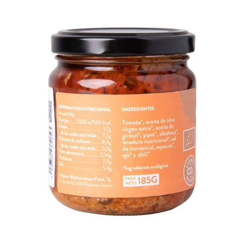 CONCA ORGANICS Salsa pesto rosso, vegana  185 g.