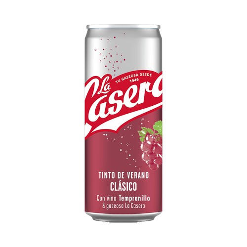 Tinto de verano clásico (con gaseosa La Casera) LA CASERA lata de 33 cl.