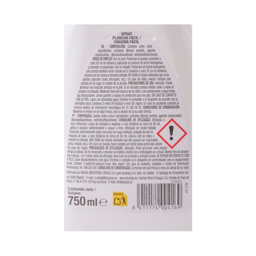 PRODUCTO ALCAMPO Spray de planchado fácil 750ml