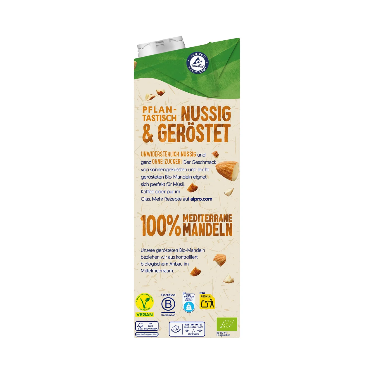 ALPRO Bio Bebida vegetal ecológica del almendra, sin azúcares 1 l.