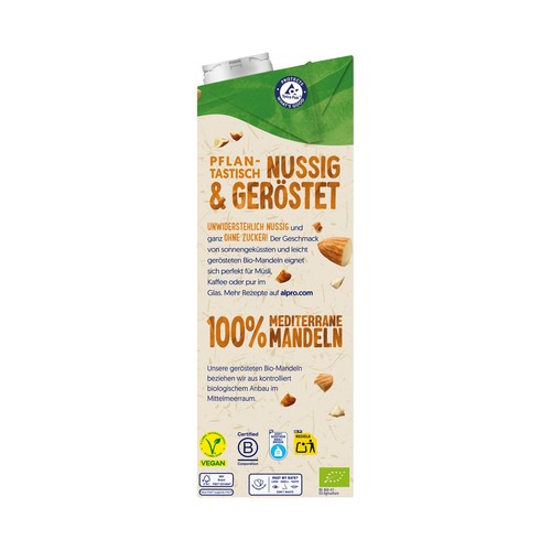 ALPRO Bio Bebida vegetal ecológica del almendra, sin azúcares 1 l. 