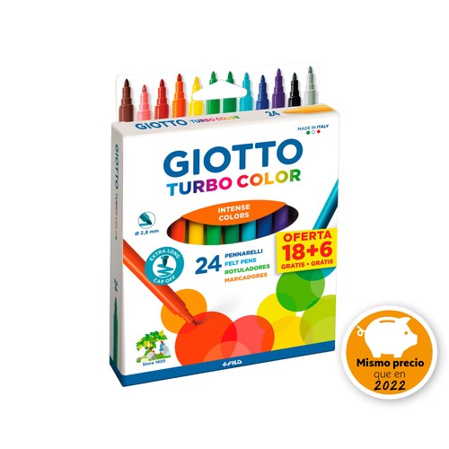 Rotuladores punta fina GIOTTO Turbo Color 24 uds.