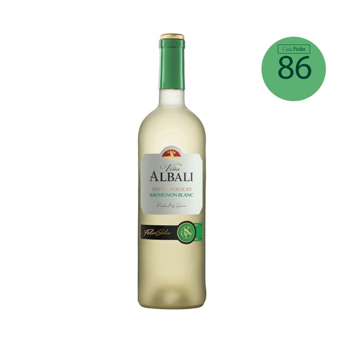 Vino blanco con denominación de origen Valdepeñas VIÑA ALBALI botella de 75 cl.