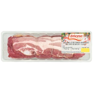 Imagen de EMCESA Solomillo de cerdo marinado relleno con queso y bacon.