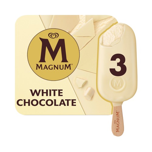 MAGNUM de Frigo Bombón helado de vainilla recubierto de crujiente chocolate blanco 3 x 100 ml.
