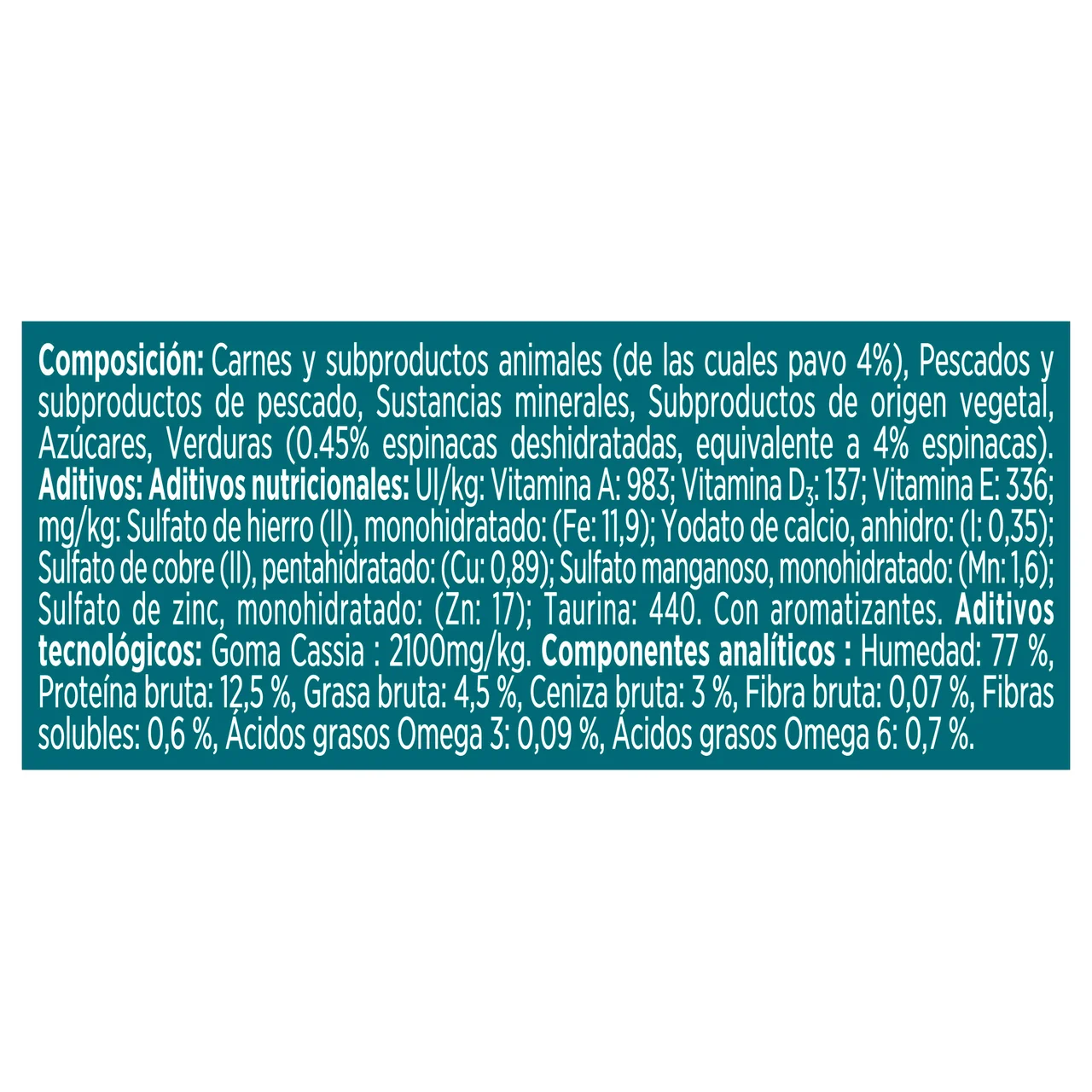 Alimento de gato en lata con pavo y espinaca 85g