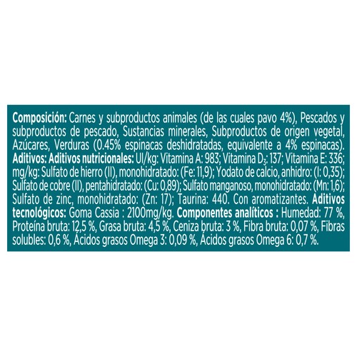 PURINA ONE Alimento de gato en lata con pavo y espinaca 85g 