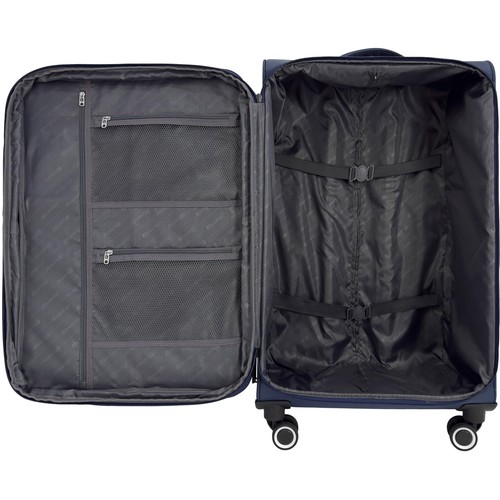Maleta grande tipo trolley 8 ruedas  polysoft  75cm azul oscuro. AIRPORT