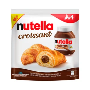 NUTELLA Croissants congelados crujientes, rellenos de nutella 4 uds.
